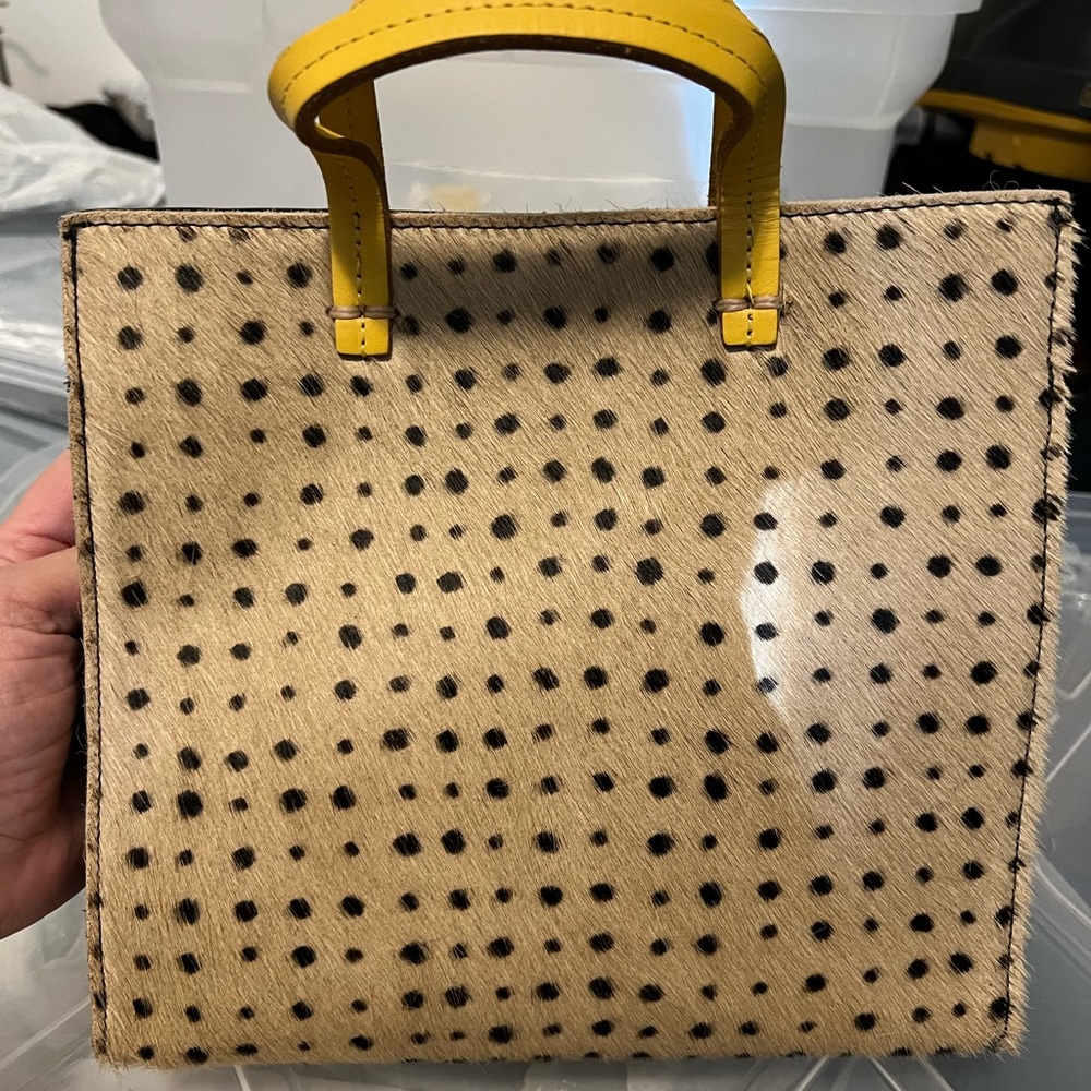 Clare V small mohair polkadot crossbody bag